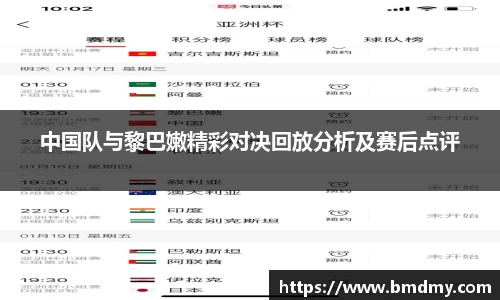 中国队与黎巴嫩精彩对决回放分析及赛后点评